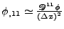 $ \phi_{,11}\simeq\frac{\mathscr{D}^{11}\phi}{\left(\Delta x\right)^2}$