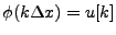 $ \phi(k\Delta x)=u[k]$