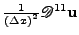 $ \frac{1}{\left(\Delta x\right)^2}\mathscr{D}^{11}{\bf u}$
