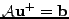 $ \mathcal{A}{\bf u}^{+}={\bf b}$